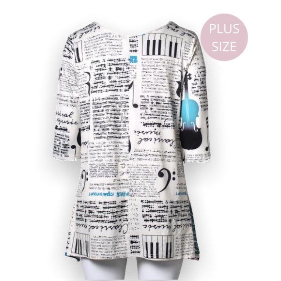 AZALEA | Music All Over Graphic Print Tunic - Picture 3 of 11
